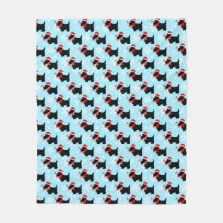 Couverture Polaire Christmas Scottie Dogs Pattern