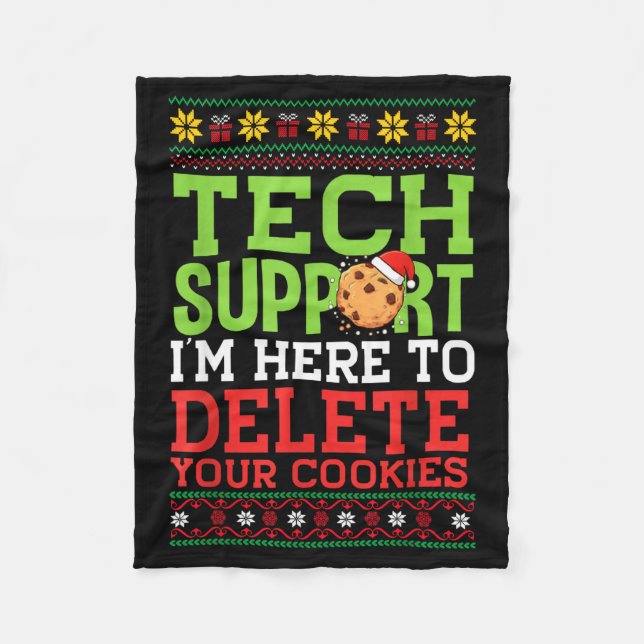 Couverture Polaire Christmas Tech Suprt Here To Delete Cookies Ugly S (Devant)