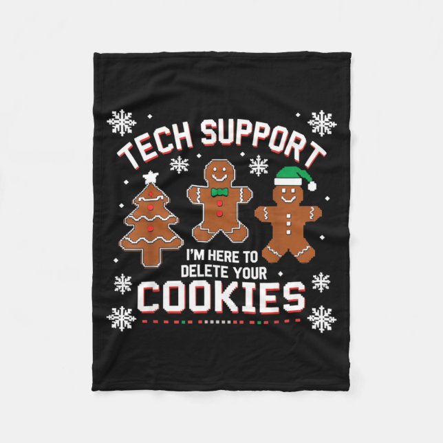 Couverture Polaire Christmas Tech Suprt Here To Delete Cookies Xmas M (Devant)