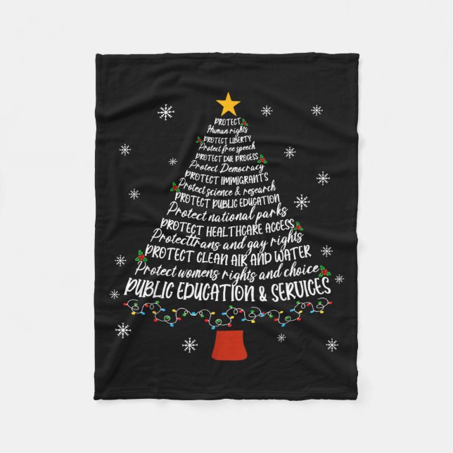 Couverture Polaire Christmas Tree Protect Human Rights Protect Libert (Devant)