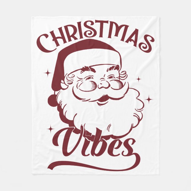 Couverture Polaire Christmas Vibes Vintage Design (Devant)