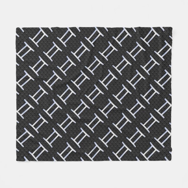 Couverture Polaire Chrome Argent Comme Gemini Zodiac SIGNE (Devant (Horizontal))