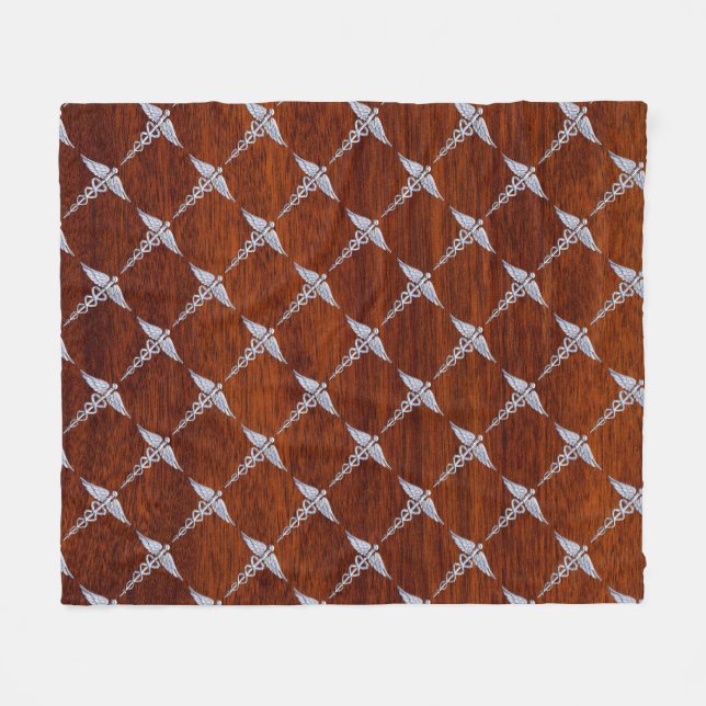 Couverture Polaire Chrome Comme Caduceus Symbole Médicale Mahogany Im (Devant (Horizontal))