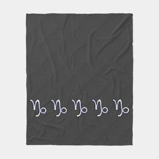 Couverture Polaire Chrome comme Capricorn Zodiac Sign on Carbon Fiber (Devant)