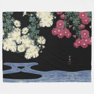 Couverture Polaire Chrysanthèmes, Eau courante, Floral japonais