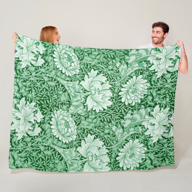 Couverture Polaire Chrysanthemum Green, William Morris (En situation)