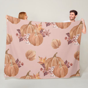 Couverture Polaire Chute de Citrouilles d'aquarelle