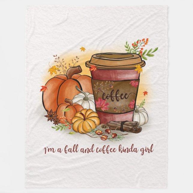 Couverture Polaire Chute et café fille Fleece Blanket (Devant)