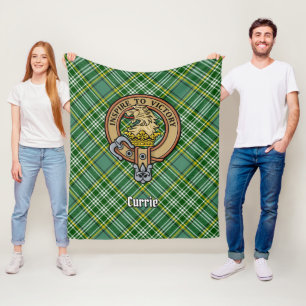 Couverture Polaire Cimier de lion Clan Currie sur Tartan