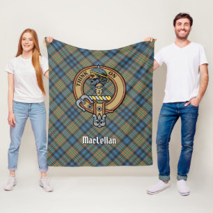 Couverture Polaire Cimier du clan MacLellan sur tartan ancien