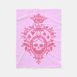 Couverture Polaire Cimier rose avec crâne et costumes polaire