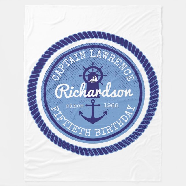 Couverture Polaire cinquantième Capitaine Nautical Rope Anchor Helm (Devant)