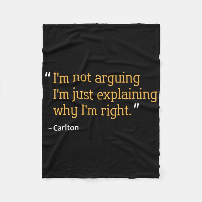Couverture Polaire Citation Cadeau Carlton Funny Anniversaire Personn (Devant)