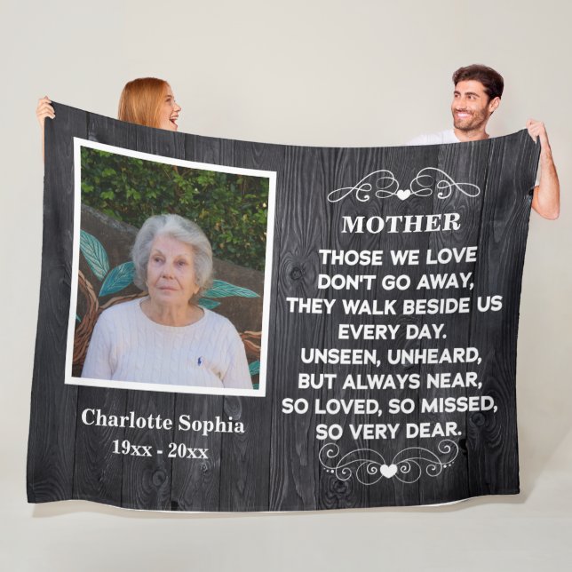 Couverture Polaire Citation commémorative pour maman Photo personnali (En situation)