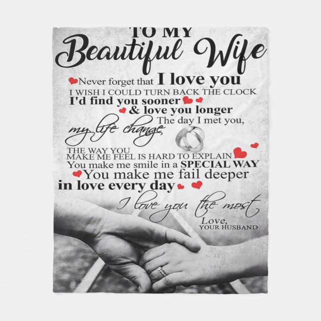 Couverture Polaire Citation D'Amour Pour La Femme | Cadeau Couples co (Devant)