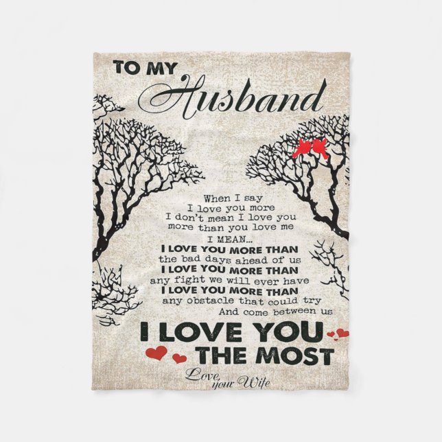 Couverture Polaire Citation d'amour pour mari | Cadeau mignon pour pe (Devant)