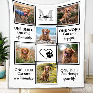 Couverture Polaire Citation de l'Amoureux des chiens Pet Photo Collag
