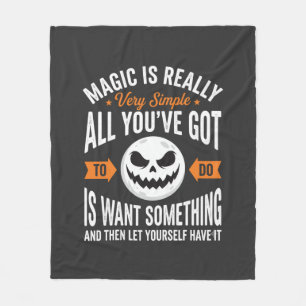 Couverture Polaire Citation de magie d'Halloween Design de visage de 