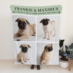 Couverture Polaire Citation de photo de chien sage empreintes de patt