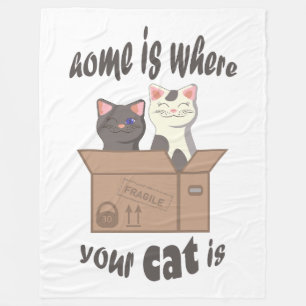 Couverture Polaire Citation drôle Accueil est où est votre chat