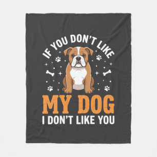 Couverture Polaire Citation drôle Mon chien Bouledogue