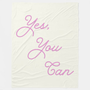 Couverture Polaire Citation Inspiration Oui Vous pouvez en rose