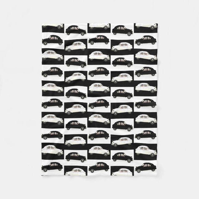Couverture Polaire Citroen 2 CV Motif à carreaux (Devant)