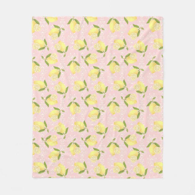 Couverture Polaire Citron Motif Love Peach (Devant)