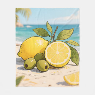 Couverture Polaire Citron Soleil Olive Fraîcheur Côtière