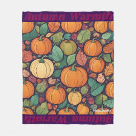 Couverture Polaire CITROUILLE AI et feuilles d'automne