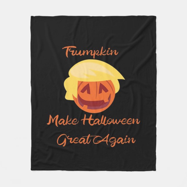 Couverture Polaire Citrouille de Trumpkin Halloween Design - Éffrayan (Devant)