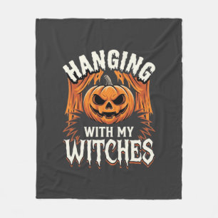 Couverture Polaire Citrouille d'Halloween suspendue avec mes sorcière