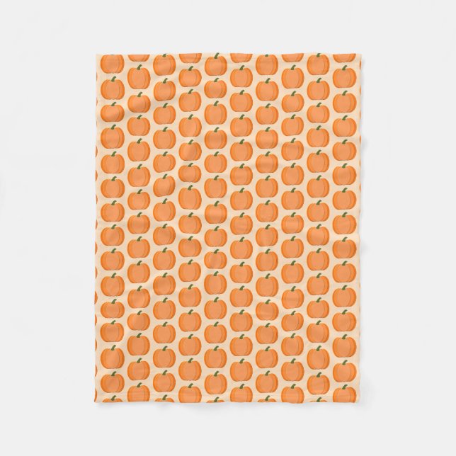 Couverture Polaire Citrouille neutre de genre orange mignon (Devant)