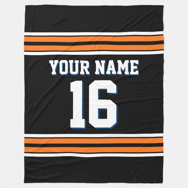 Couverture Polaire Citrouille noir Orange White Sports Jersey (Devant)