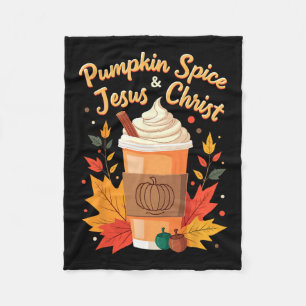 Couverture Polaire Citrouille Spice Et Jésus Christ Christian Thanksg