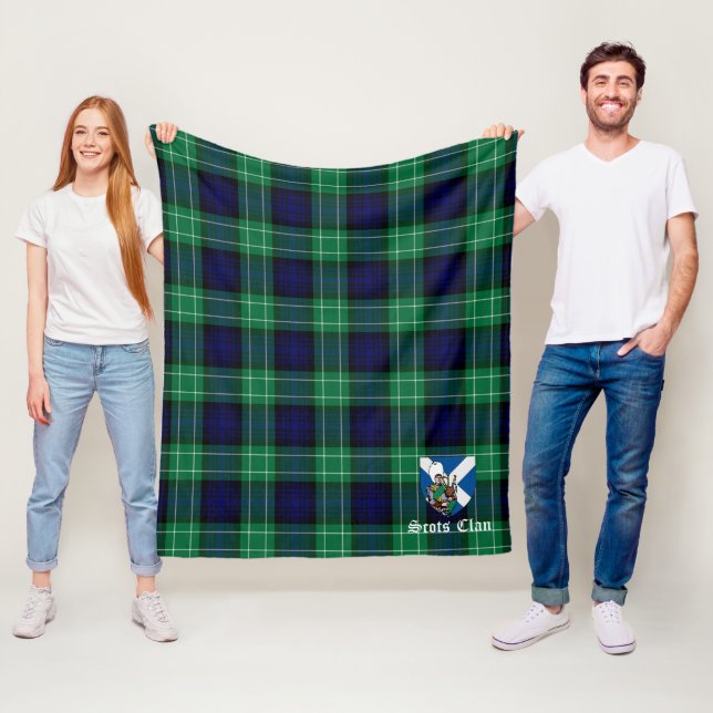 Couverture Polaire Clan Abercrombie Chasse Tartan Plaid (En situation)