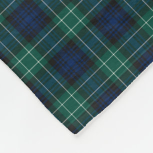 Couverture Polaire Clan Abercrombie Tartan bleu et vert plaid