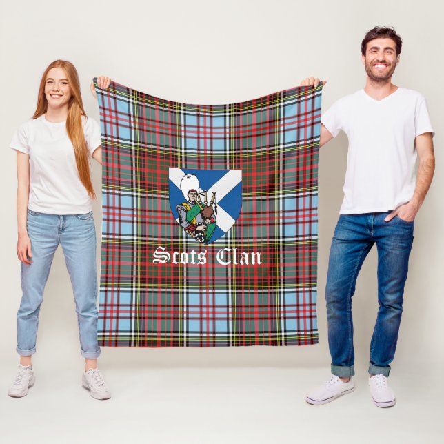 Couverture Polaire Clan Anderson Ancienne Tartan Plaid (En situation)