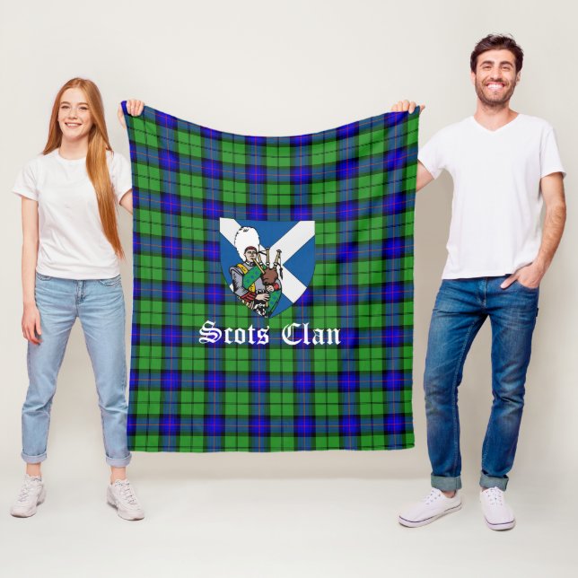 Couverture Polaire Clan Armstrong Tartan Plaid (En situation)