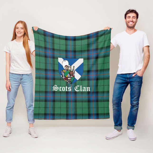 Couverture Polaire Clan Armstrong Tartan Plaid Ancien (En situation)