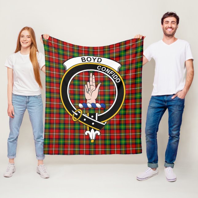 Couverture Polaire Clan Boyd Tartan Plaid (En situation)