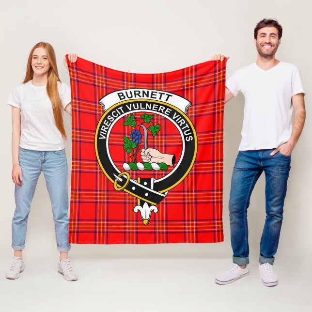 Couverture Polaire Clan Burnett Tartan moderne Plaid (En situation)