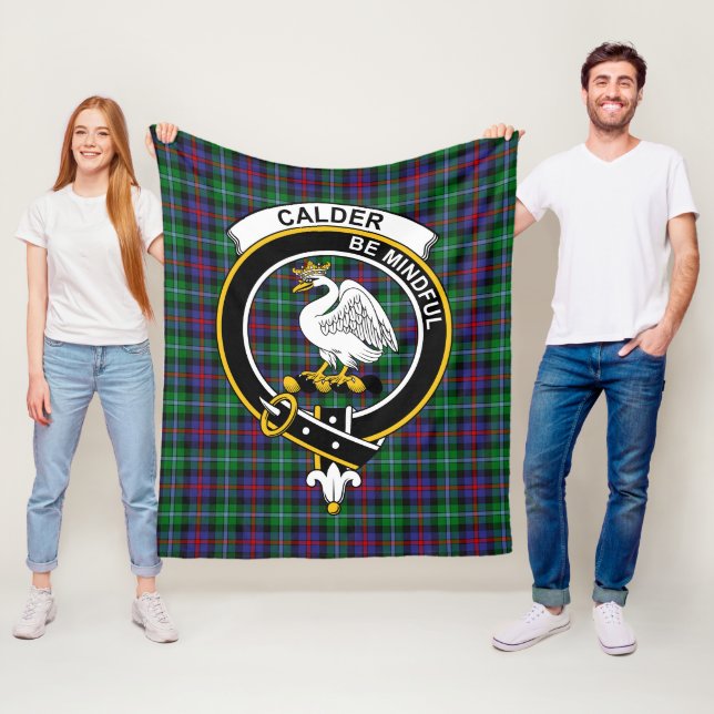Couverture Polaire Clan Calder-Campbell Tartan Plaid (En situation)