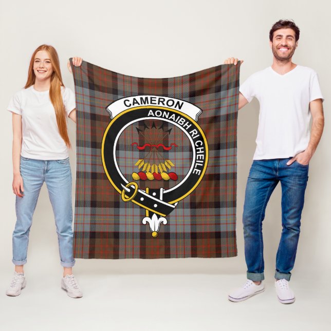 Couverture Polaire Clan Cameron De Erracht Patiné Tartan Plaid (En situation)
