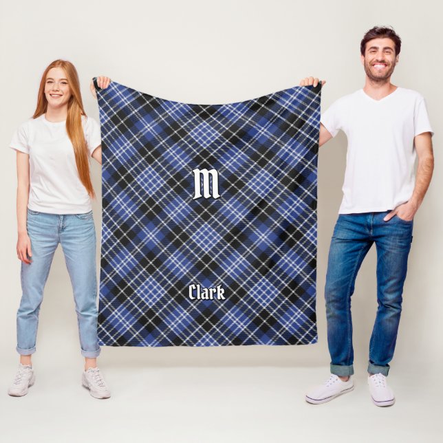 Couverture Polaire Clan Clark Tartan Fleece Blanche (En situation)