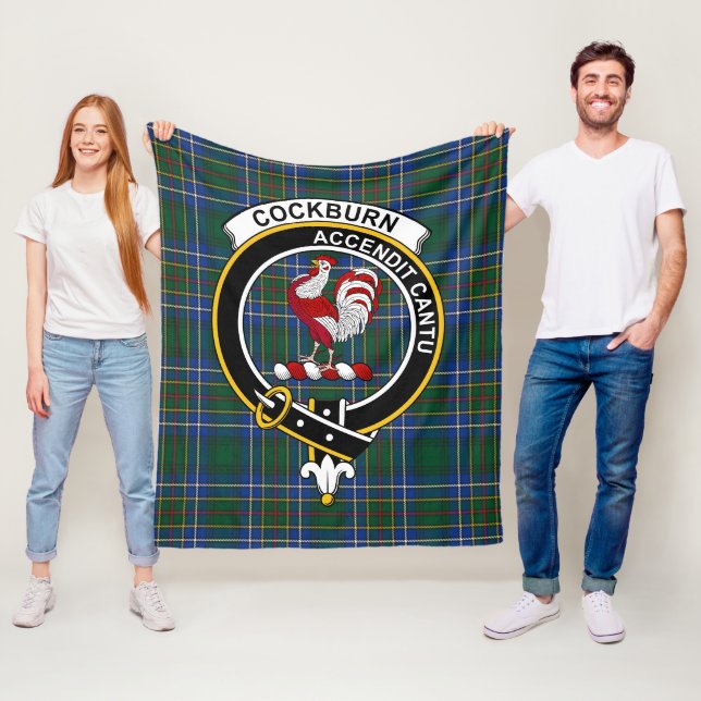 Couverture Polaire Clan Cockburn Ancien Tartan Plaid (En situation)