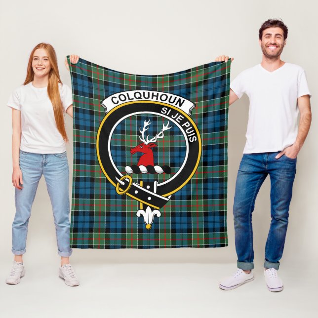 Couverture Polaire Clan Colquhoun Ancien Tartan Plaid (En situation)