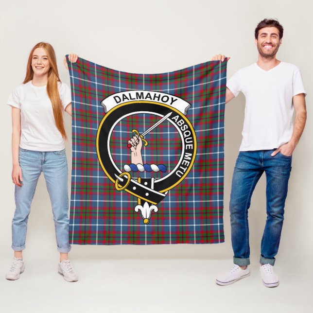 Couverture Polaire Clan Dalmahoy Tartan Plaid (En situation)