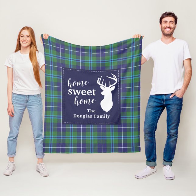 Couverture Polaire Clan de vacances Plaid personnalisé Douglas Tartan (En situation)