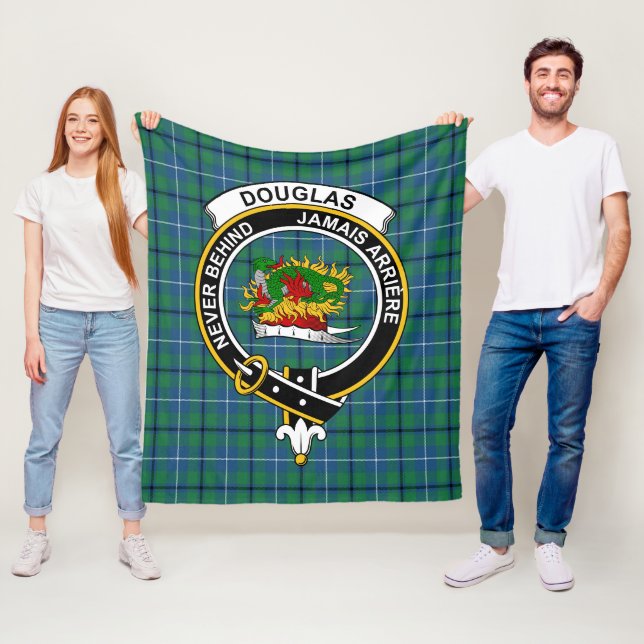 Couverture Polaire Clan Douglas Ancienne Tartan Plaid (En situation)